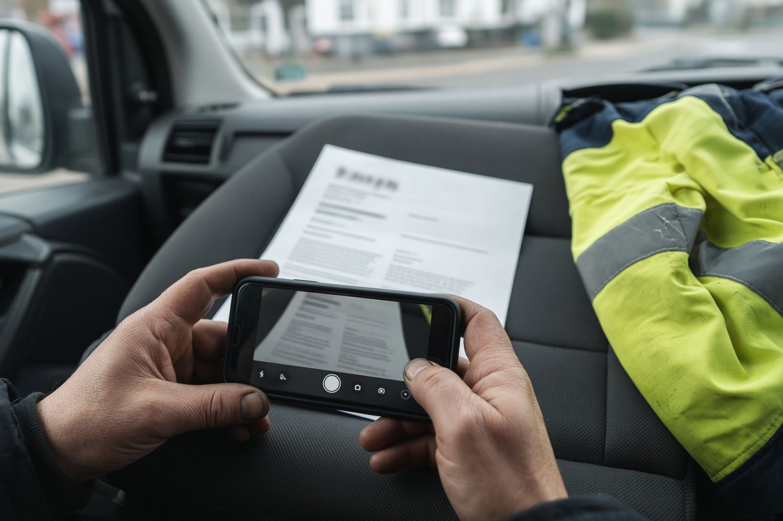Photographing a printed CV on a phone